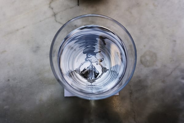 water glass on table